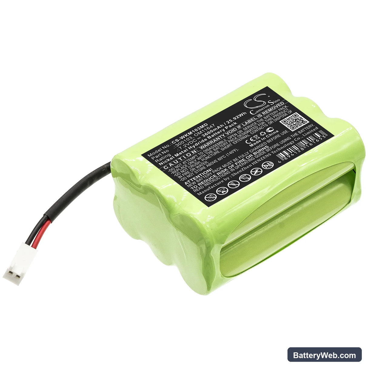 WalkMed Infusion Pump Replacement Battery, 7.2V, 3600mAh, Ni-MH 1