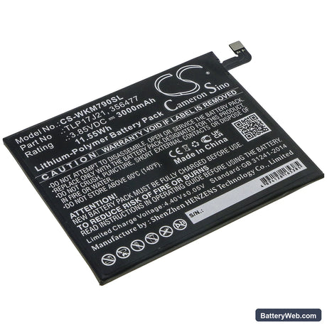 Wiko View XL Replacement Battery, 3.85V, 3000mAh, Li-Polymer 1
