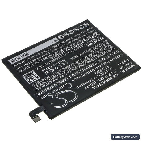 Wiko View XL Replacement Battery, 3.85V, 3000mAh, Li-Polymer 2