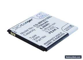 Wiko Cink Peax Replacement Battery, 3.7V, 1750mAh, Li-ion 1