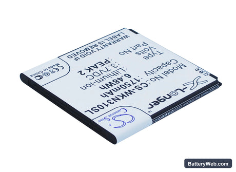 Wiko Cink Peax Replacement Battery, 3.7V, 1750mAh, Li-ion 2