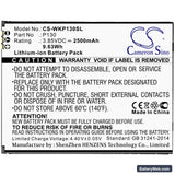 Wiko P130 Replacement Battery, 3.85V, 2500mAh, Li-ion 3