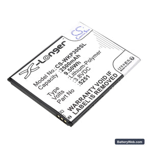 Wiko Pulp 3G Replacement Battery, 3.8V, 2500mAh, Li-Polymer 1