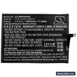 Wiko Wim Lite Replacement Battery, 3.8V, 2900mAh, Li-Polymer 3