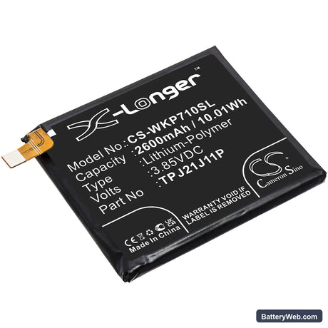Wiko Rakuten Hand Replacement Battery, 3.85V, 2600mAh, Li-Polymer 1