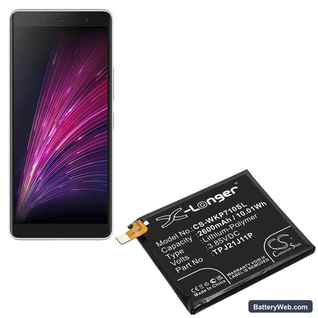 Wiko Rakuten Hand Replacement Battery, 3.85V, 2600mAh, Li-Polymer 5