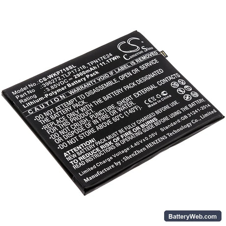 Wiko View Prime Replacement Battery, 3.85V, 2900mAh, Li-Polymer 1