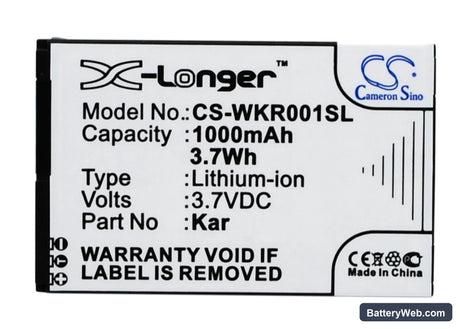 Wiko KAR Replacement Battery, 3.7V, 1000mAh, Li-ion 1
