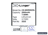 Wiko Rainbow Jam Replacement Battery, 3.7V, 2000mAh, Li-ion 5