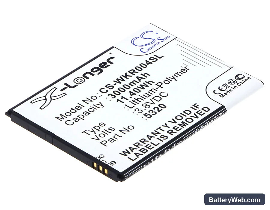 Wiko RIDGE FAB Replacement Battery, 3.8V, 3000mAh, Li-Polymer 1