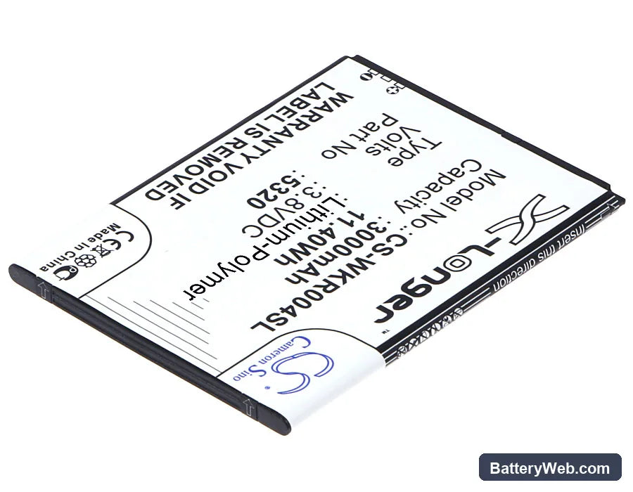 Wiko RIDGE FAB Replacement Battery, 3.8V, 3000mAh, Li-Polymer 2