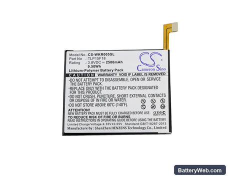 Wiko Rainbow Up Replacement Battery, 3.8V, 2500mAh, Li-Polymer 3