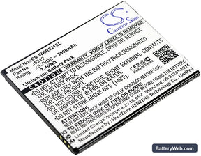 Wiko Robby Replacement Battery, 3.7V, 2000mAh, Li-ion 1