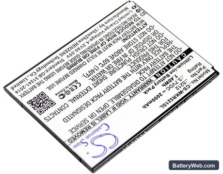 Wiko Robby Replacement Battery, 3.7V, 2000mAh, Li-ion 2
