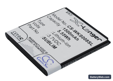 Fly IQ442 Replacement Battery, 3.7V, 1500mAh, Li-ion 3