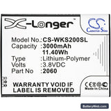 Casper Via V6X Replacement Battery, 3.8V, 3000mAh, Li-Polymer 3