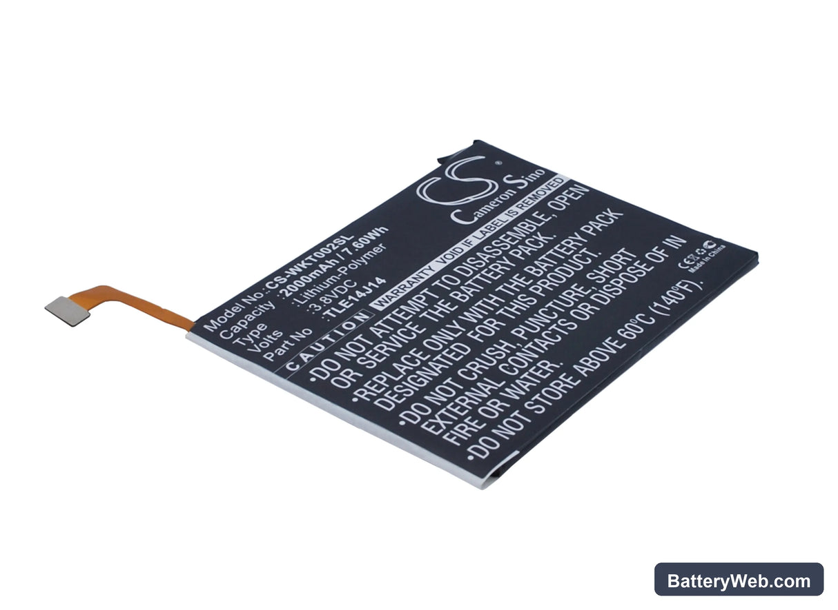 Wiko Getaway Replacement Battery, 3.8V, 2000mAh, Li-Polymer 1