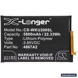 Wiko Power U20 Replacement Battery, 3.85V, 5800mAh, Li-Polymer 3