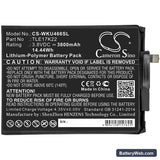 Wiko U Feel Go Replacement Battery, 3.8V, 3800mAh, Li-Polymer 3