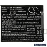 Wiko U Feel Replacement Battery, 3.8V, 2400mAh, Li-Polymer 3