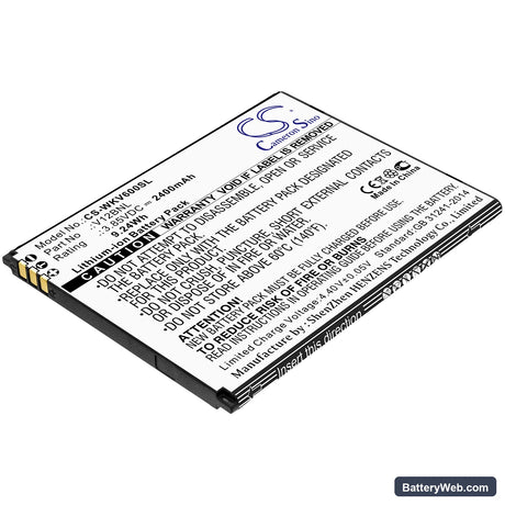 Wiko View Replacement Battery, 3.85V, 2400mAh, Li-ion 1