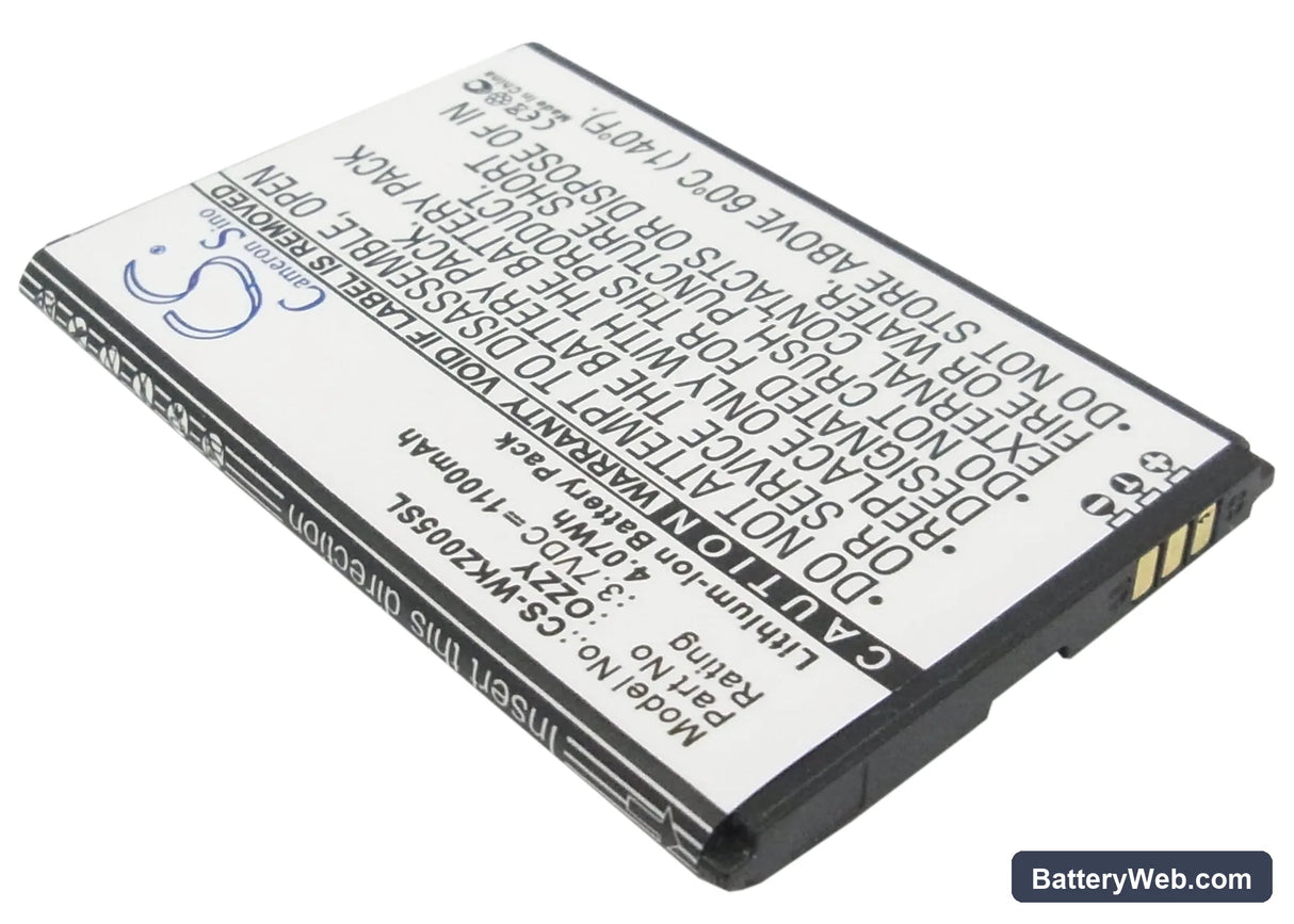 Wiko Ozzy Replacement Battery, 3.7V, 1100mAh, Li-ion 2