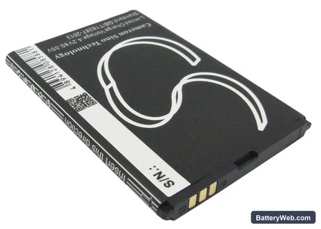 Wiko Ozzy Replacement Battery, 3.7V, 1100mAh, Li-ion 4