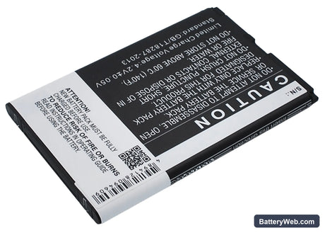 Wiko Ozzy Replacement Battery, 3.7V, 1400mAh, Li-ion 3