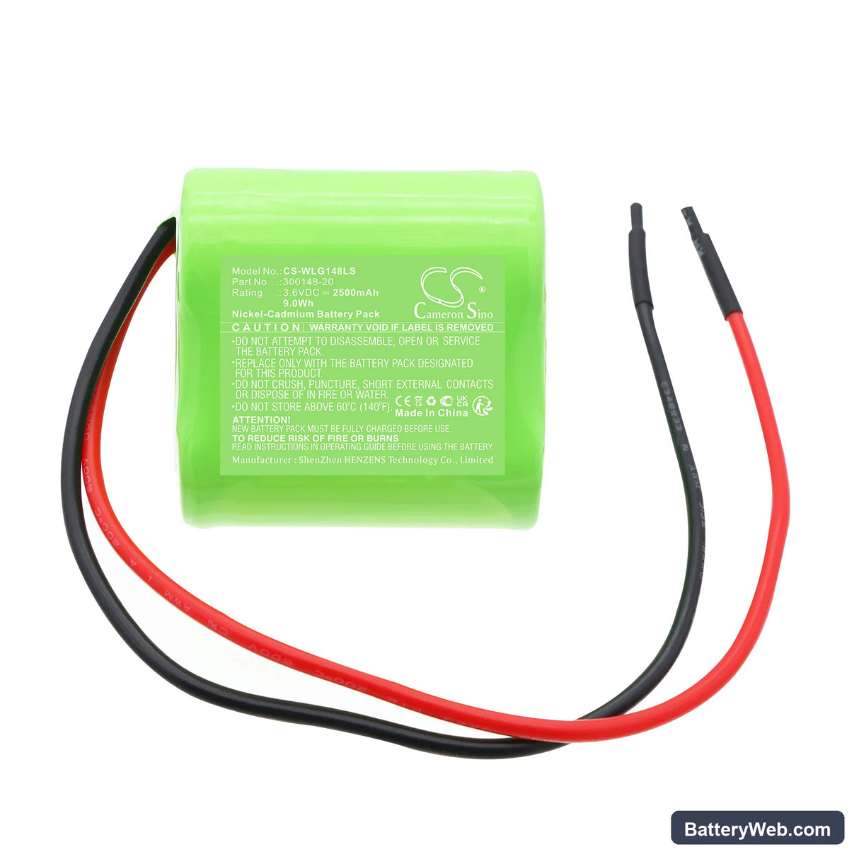 Willing Wi201575 VTC Replacement Battery, 3.6V, 2500mAh, Ni-CD 4
