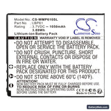 Wisycom MRP61 Transmitter Replacement Battery, 3.7V, 1050mAh, Li-ion 3