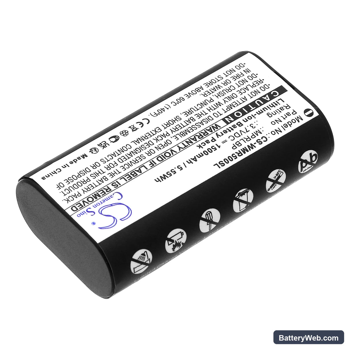 Wisycom MPR50-IEM Replacement Battery, 3.7V, 1500mAh, Li-ion 2