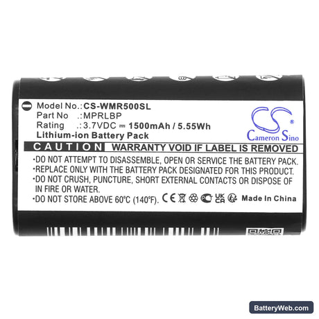 Wisycom MPR50-IEM Replacement Battery, 3.7V, 1500mAh, Li-ion 5