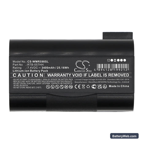 WINMATE R05I98H-RTD1 Replacement Battery, 7.4V, 3400mAh, Li-ion 5