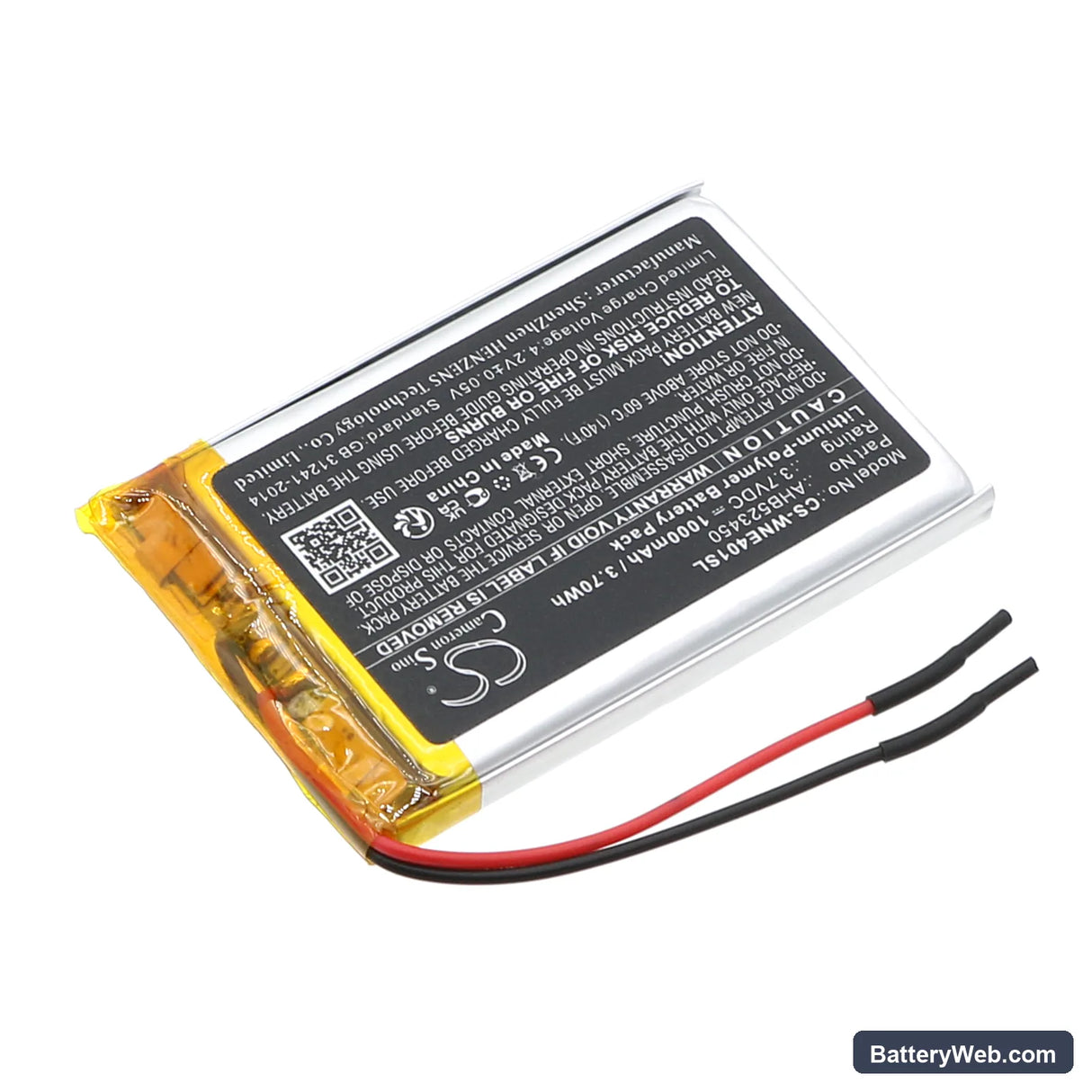Weenect Silber WE401 Replacement Battery, 3.7V, 1000mAh, Li-Polymer 2