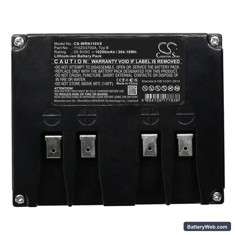 Lawnbott Lb1200 Replacement Battery, 25.9V, 10200mAh, Li-ion 3