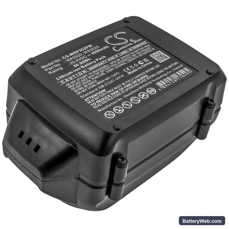 Worx 20V PowerShare Replacement Battery, 20V, 4000mAh, Li-ion 3