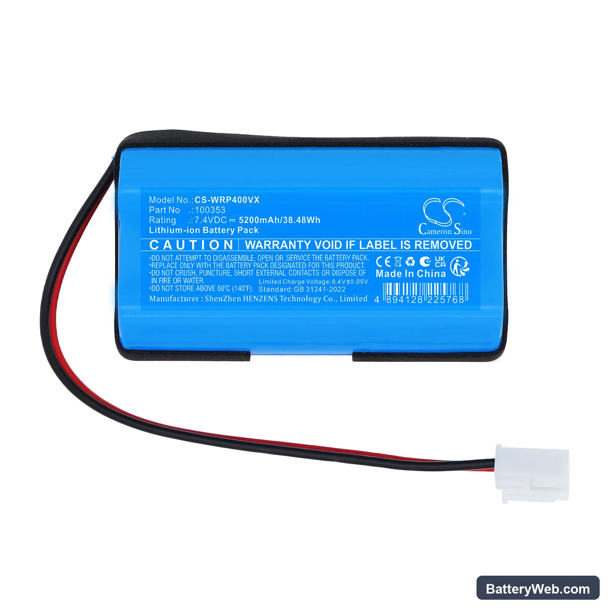 Limpiafondos Para Replacement Battery, 7.4V, 5200mAh, Li-ion 3