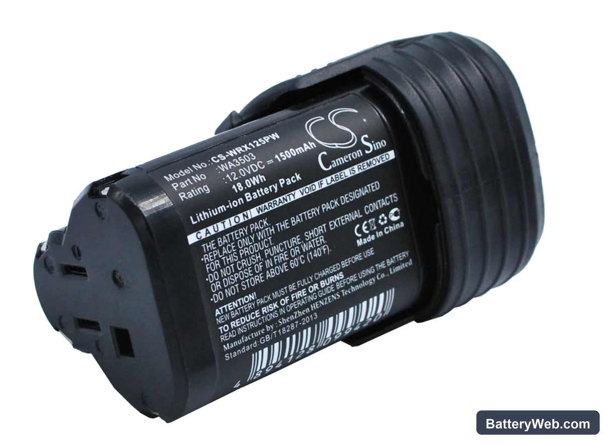 Worx WX125.3 Replacement Battery, 12V, 1500mAh, Li-ion 2