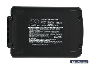 Worx WX166 Replacement Battery, 20V, 2000mAh, Li-ion 1