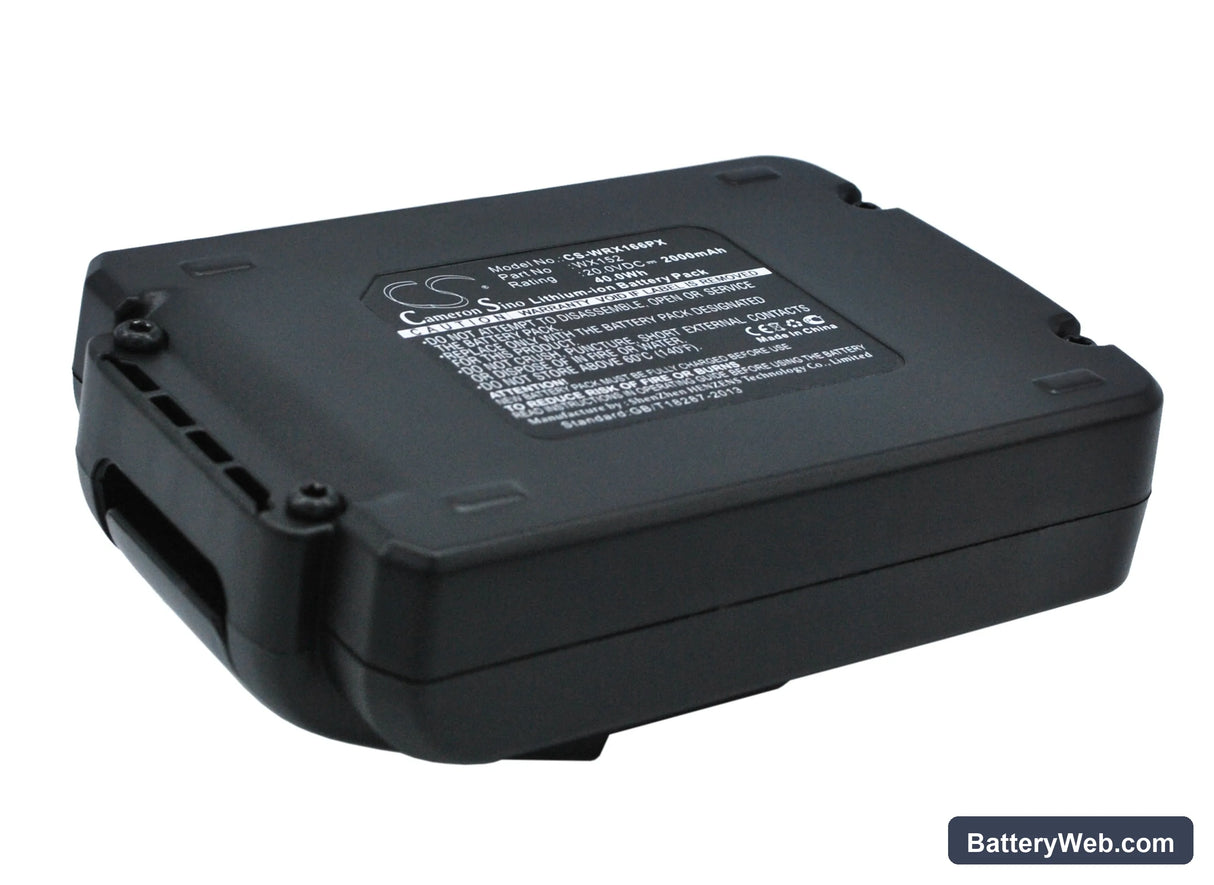 Worx WX166 Replacement Battery, 20V, 2000mAh, Li-ion 2