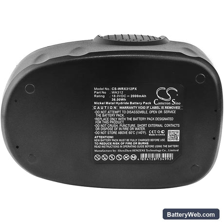 Worx WG150s Replacement Battery, 18V, 2000mAh, Ni-MH 5