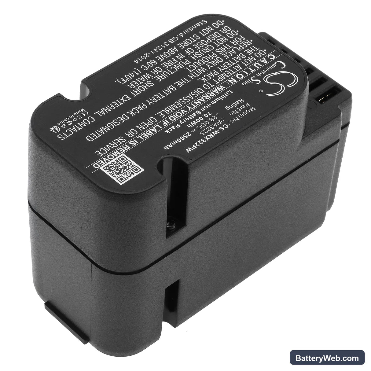 Worx Landroid L1500 Replacement Battery, 28V, 2500mAh, Li-ion 2
