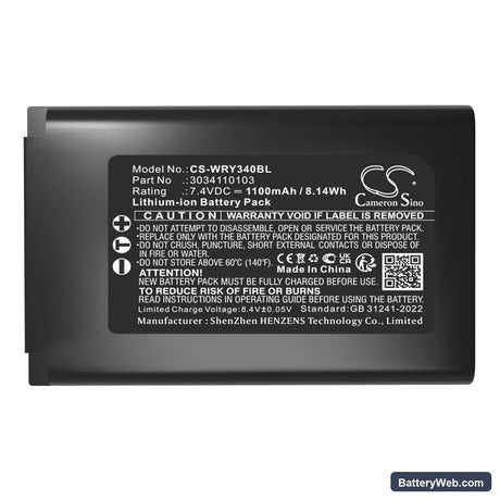 Worldline Yoximo Replacement Battery, 7.4V, 1100mAh, Li-ion 5