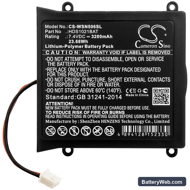 Owon HDS-N oscilloscope Replacement Battery, 7.4V, 3200mAh, Li-Polymer 3