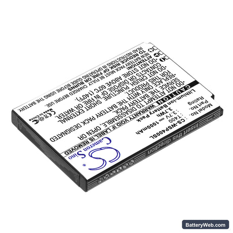 Swissvoice MP40 Replacement Battery, 3.7V, 1000mAh, Li-ion 2