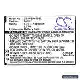 Swissvoice MP40 Replacement Battery, 3.7V, 1000mAh, Li-ion 3