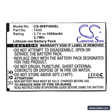 Swissvoice MP40 Replacement Battery, 3.7V, 1000mAh, Li-ion 3