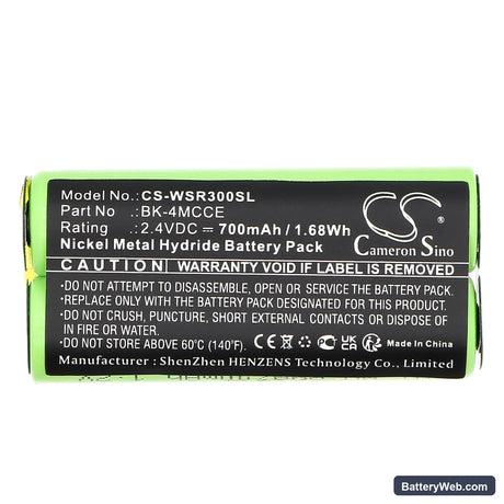 Waterpik Sensonic Plus SR-3000 Replacement Battery, 2.4V, 700mAh, Ni-MH 5