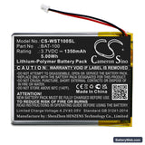Williams Sound DLT100 Replacement Battery, 3.7V, 1350mAh, Li-Polymer 3