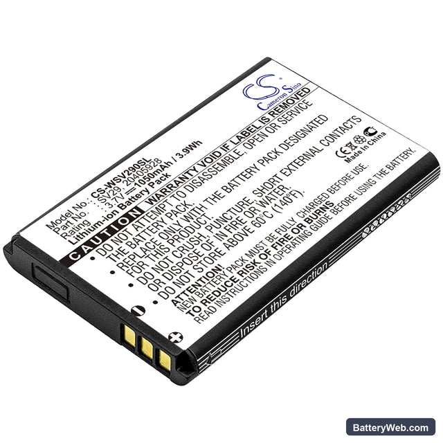 Swissvoice SV29 Replacement Battery, 3.7V, 1050mAh, Li-ion 1